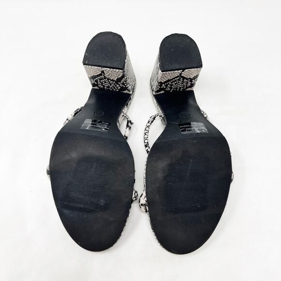 [A New Day] Snake Print Snakeskin Faux Leather Strappy Chunky Block Heels Sz 10 - Picture 10 of 11